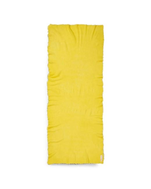 PUR SCHOEN Yellow Frayed-Edge Scarf