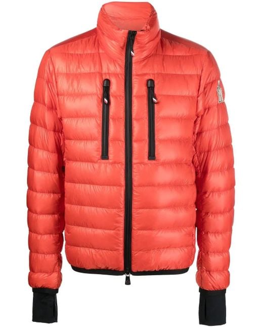 Moncler Gefütterte Jacke Mit Logo-Patch in Red für Herren