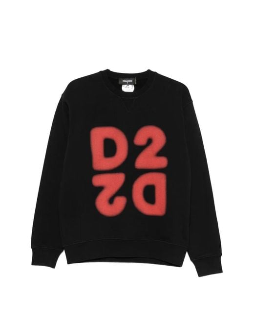 DSquared² Black Logo-Print Sweatshirt for men