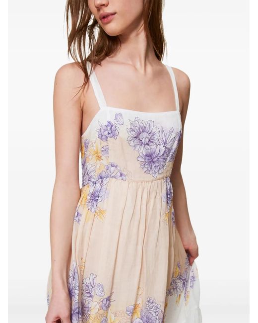 Twinset White Floral-Print Dress
