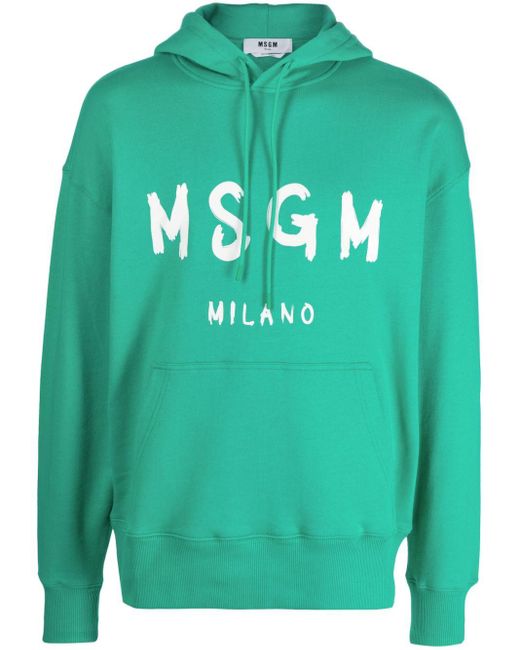 MSGM Green Logo Sweatshirt for men