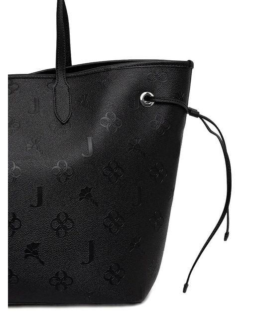 Joop! Black Debossed-Logo Drawstring Tote Bag