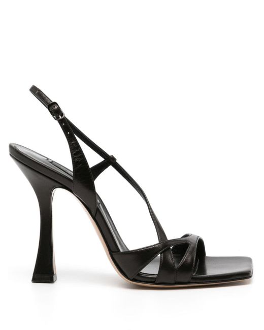 Casadei Black Geraldine 100mm Leather Sandals