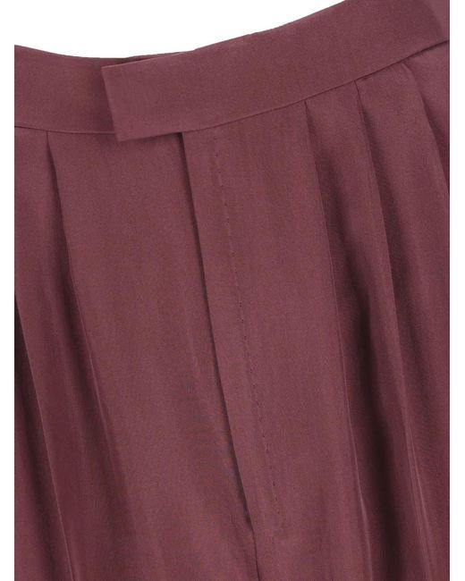 Saint Laurent Purple Pleated Trousers