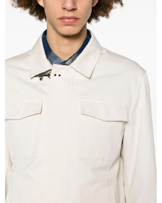 Fay Natural Gancini-Buckle Cotton Truck Jacket for men