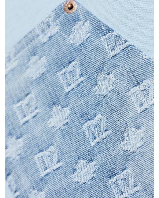 DSquared² Blue Hooded Patterned Jacket for men