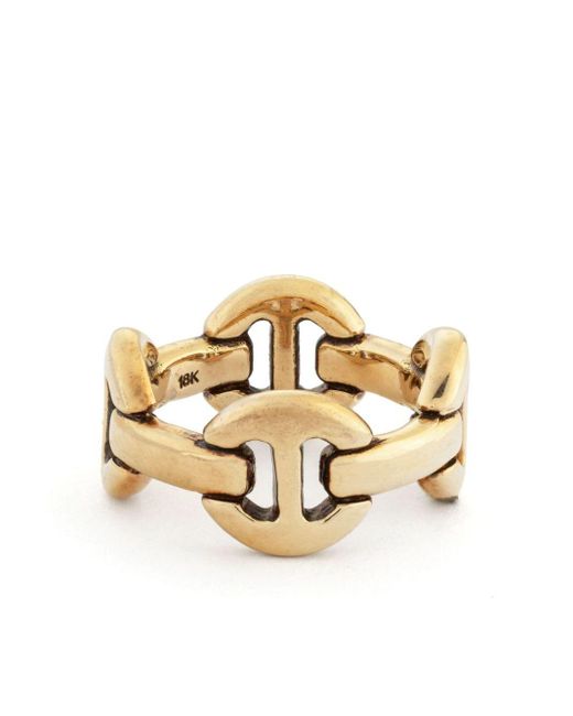 Anello Quad Link in oro giallo 18kt di Hoorsenbuhs in Metallic