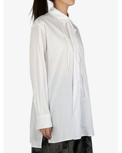Y's Yohji Yamamoto White Draped Shirt