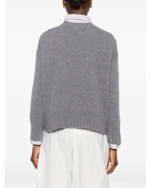 Base London Gray V-Neck Cardigan