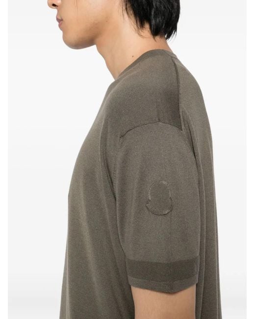 Moncler Gray Knitted T-Shirt for men