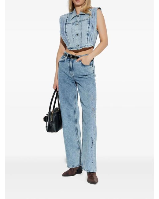 IRO Women's Blue Rosye Broderie-Anglaise Denim Jacket