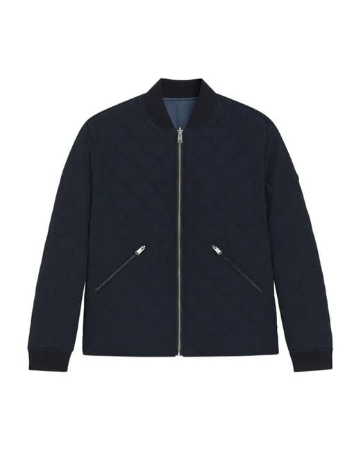 Boss Blue Quilted Zip Jacket for men