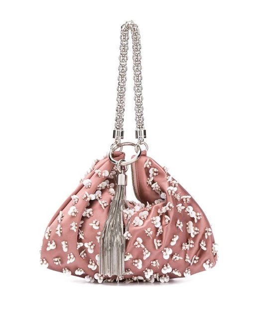 Jimmy Choo Pink Callie Pearl-embellished Bag