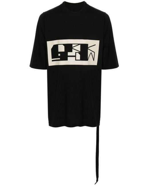 メンズ Rick Owens Jumbo ロゴ Tシャツ Black