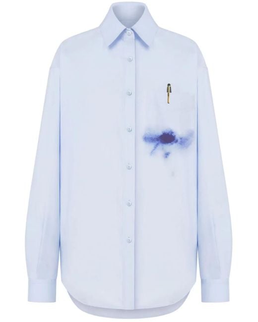 Camicia Con Stampa di Moschino in Blue