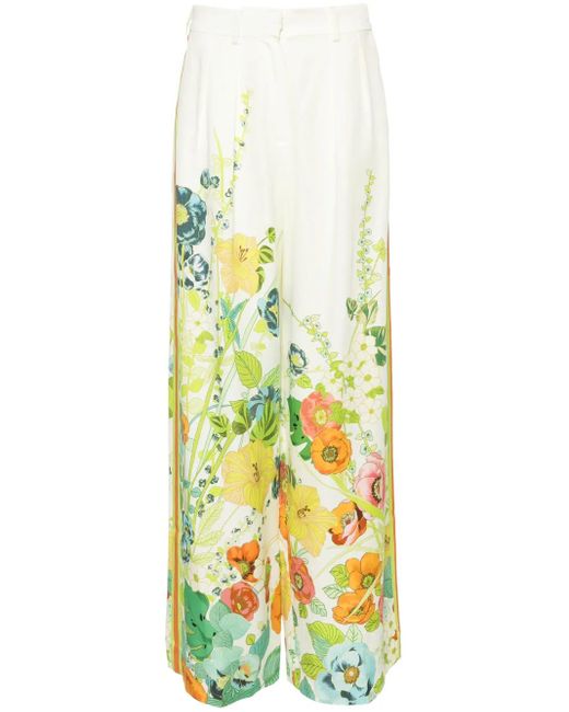 Pantaloni A Fiori Constance di ALÉMAIS in White