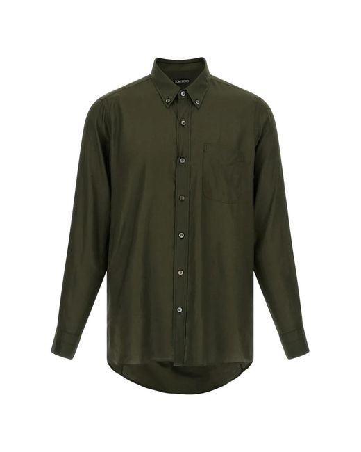 Tom Ford Green Lyocell Pocket Shirt for men