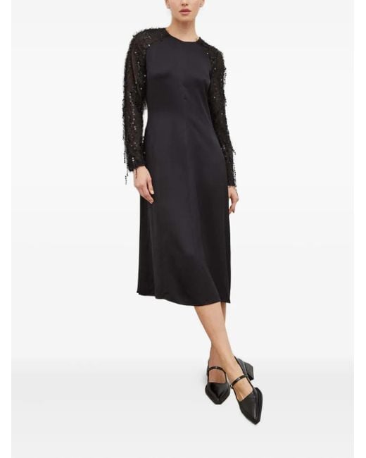Day Birger et Mikkelsen Black Fringed Midi Dress