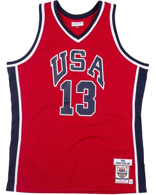 Mitchell & Ness Red 1984 Chris Mullin Usa Basketball "University" Authentic Jersey for men