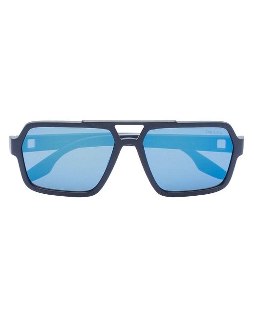 Prada Blue Pilot-frame Sunglasses for men