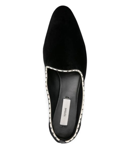 Totême  ベルベット フラットシューズ Black
