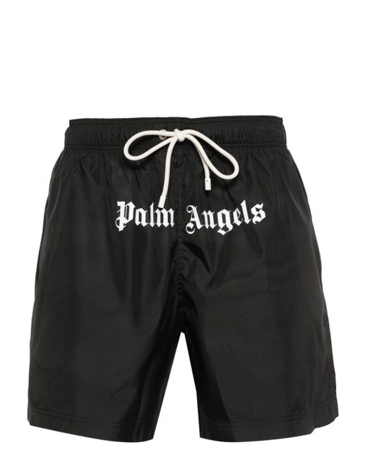 Palm Angels Zwembroek Met Logoprint in het Black voor heren