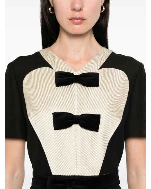 Valentino Garavani Black Bow-Detail Midi Dress