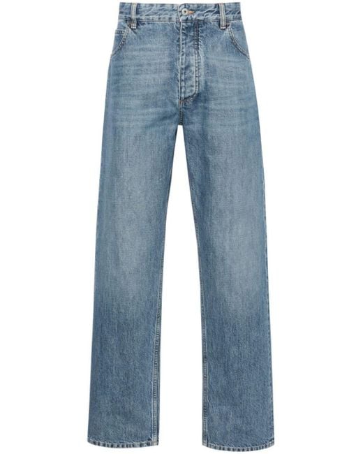 Bottega Veneta Halbhohe Straight-Leg-Jeans in Blue für Herren