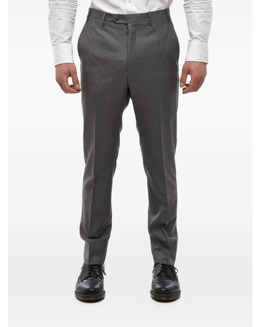 Corneliani Gray Pressed-Crease Tailored Trousers for men