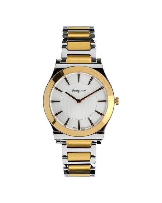 Ferragamo Metallic 1898 Slim Two-Tone 41Mm Watch for men