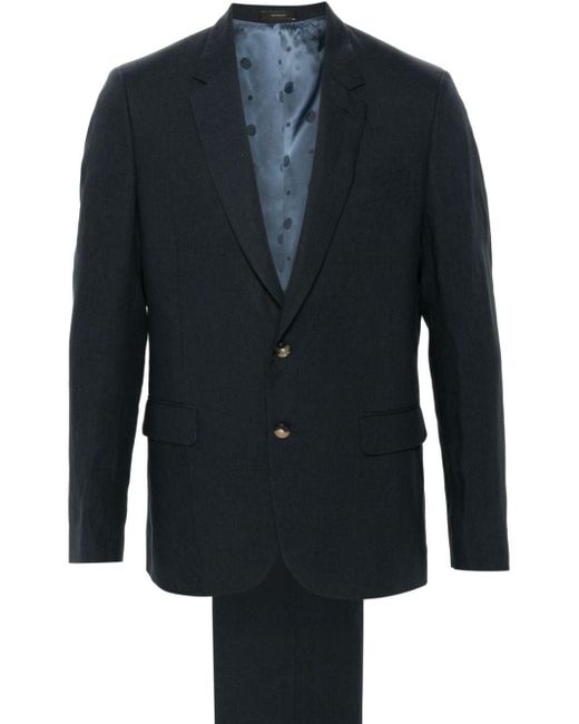 Paul Smith Blue Single-breasted Linen Suit for men