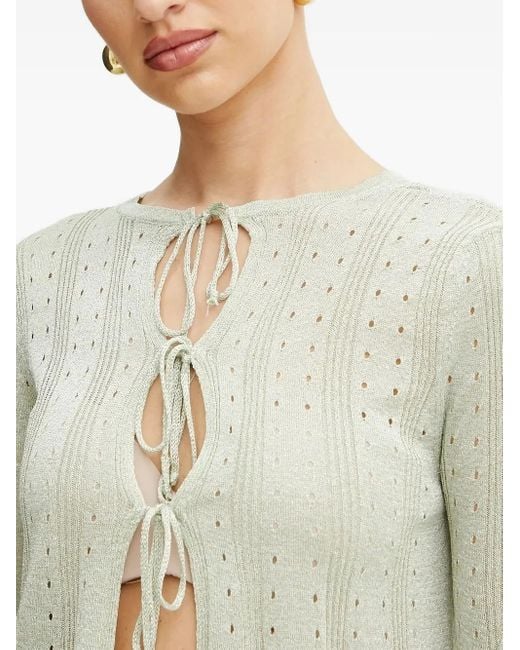 Twinset White Cardigan Mit Schleifenverschluss