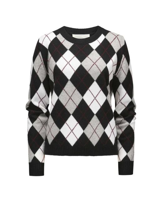 Lisa Yang Black Antoni Argyle-Knit Cashmere Sweater
