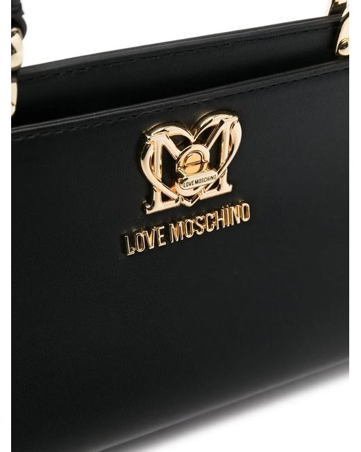 Love Moschino Black Logo-Plaque Crossbody Bag