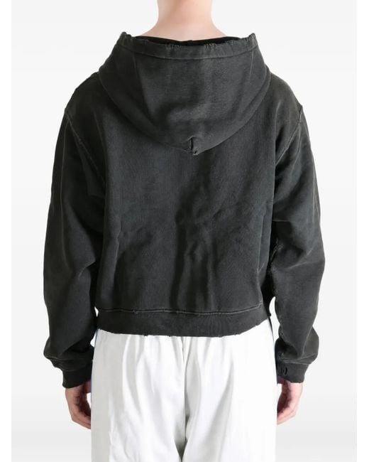Enfants Riches Deprimes Black Distressed Logo-Print Hoodie