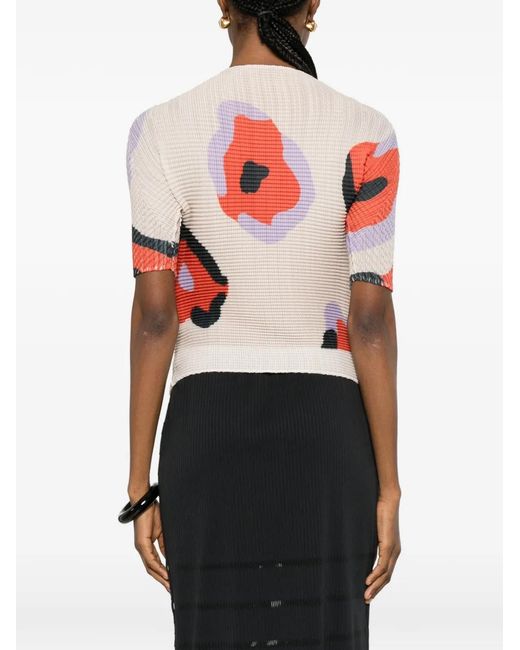 Issey Miyake White Verve Floral Top