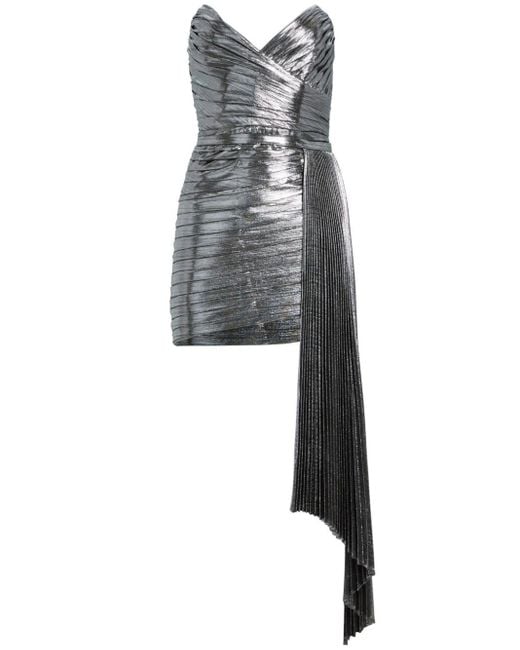 Robe courte Kenzie à effet métallisé retroféte en coloris Gray