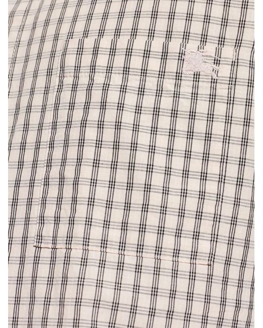 Burberry White Check-Pattern Shirt for men