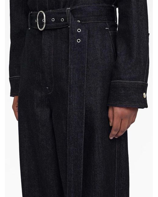 Jil Sander Blue Belted Mid-Rise Wide-Leg Jeans for men