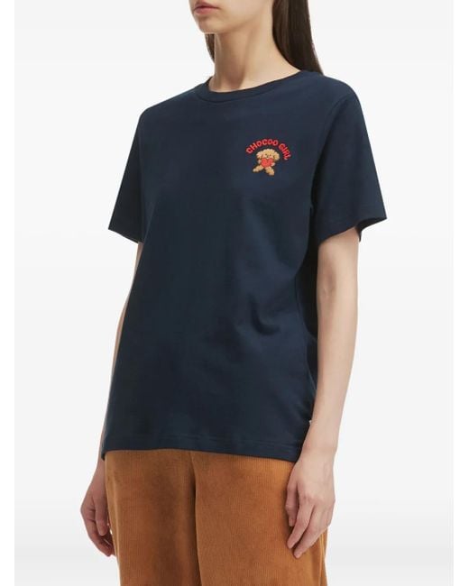 Chocoolate Blue Embroidered T-Shirt