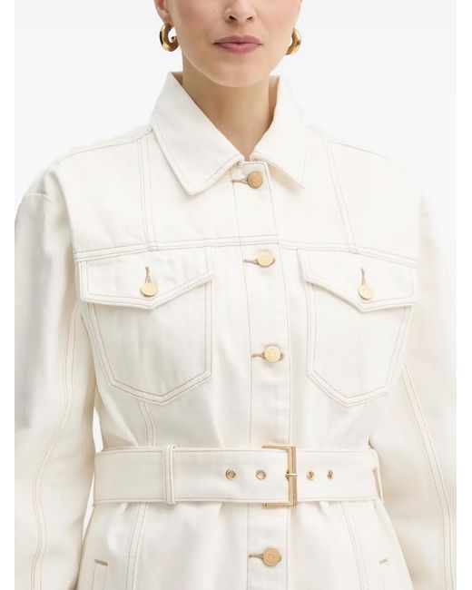 ARMANI EXCHANGE White Belted Denim Jacket
