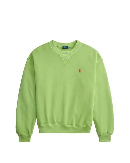Polo Ralph Lauren Green Embroidered-Logo Crew-Neck Sweater