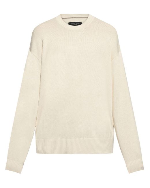 Rag & Bone Natural Crew-Neck Organic Cotton Jumper for men