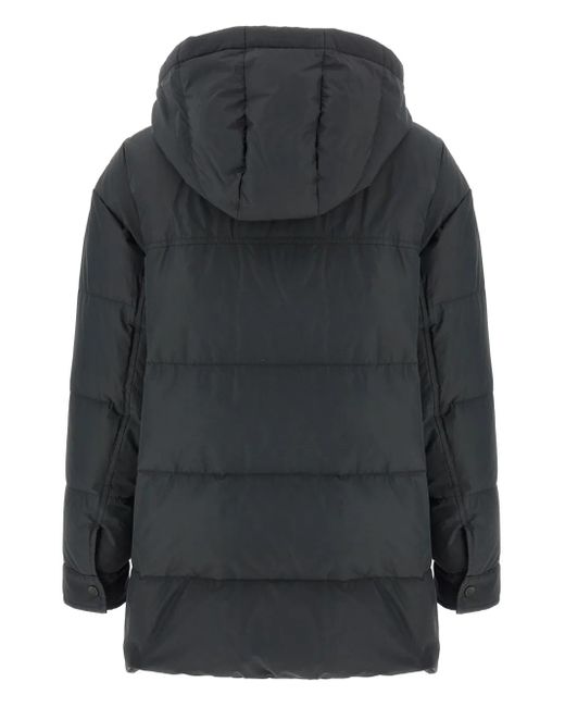 Brunello Cucinelli Black Quilted Padded Pocket Coat