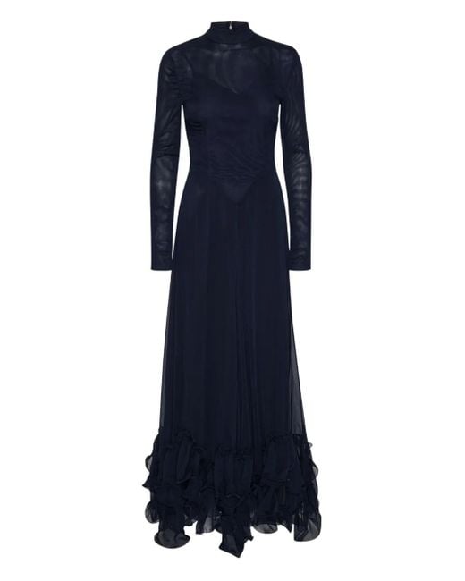 ROTATE BIRGER CHRISTENSEN Blue Chiffon Dress