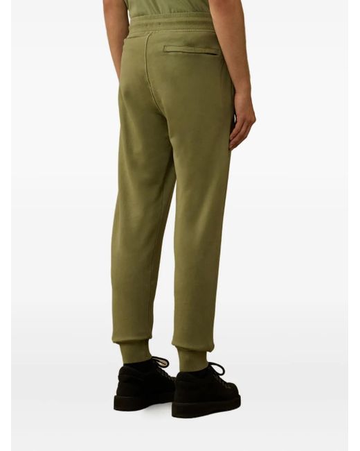 C P Company Green Drawstring-Cuffed Track Pants for men