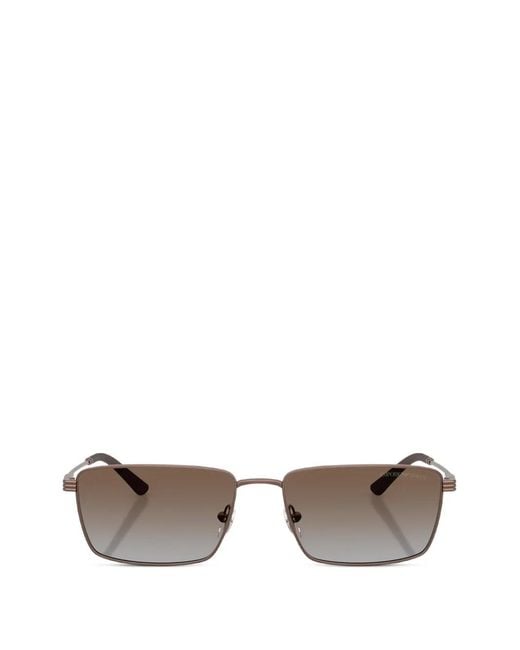 Emporio Armani Brown Rectangle Frame Sunglasses for men