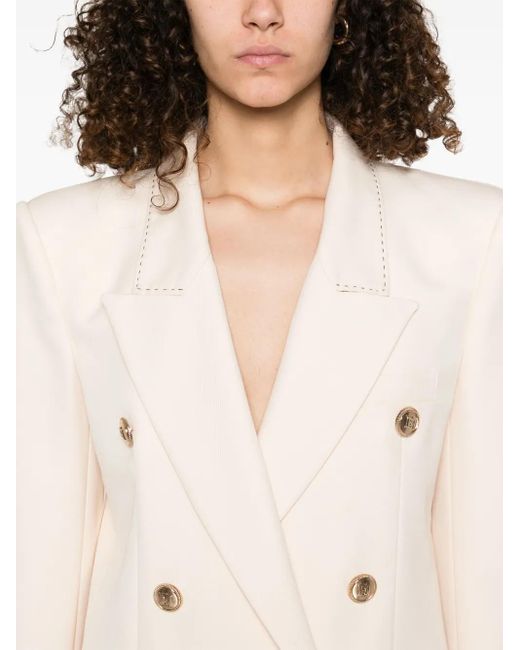 Elisabetta Franchi Natural Sakko Mit Kontrastnähten