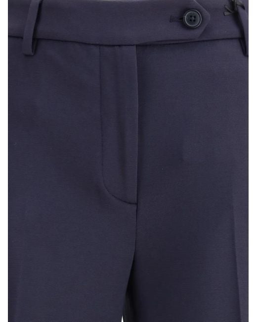 True Royal Blue Button-Fastening Wide-Leg Trousers