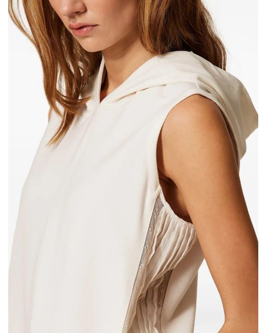 Twinset White Mini Pleated-Detail Dress